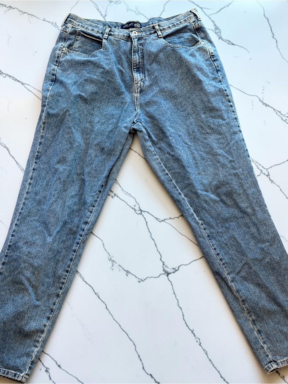 Venezia Jeans Light Wash Straight Leg Jeans Sz 20 Tall 100% Cotton Denim Icon